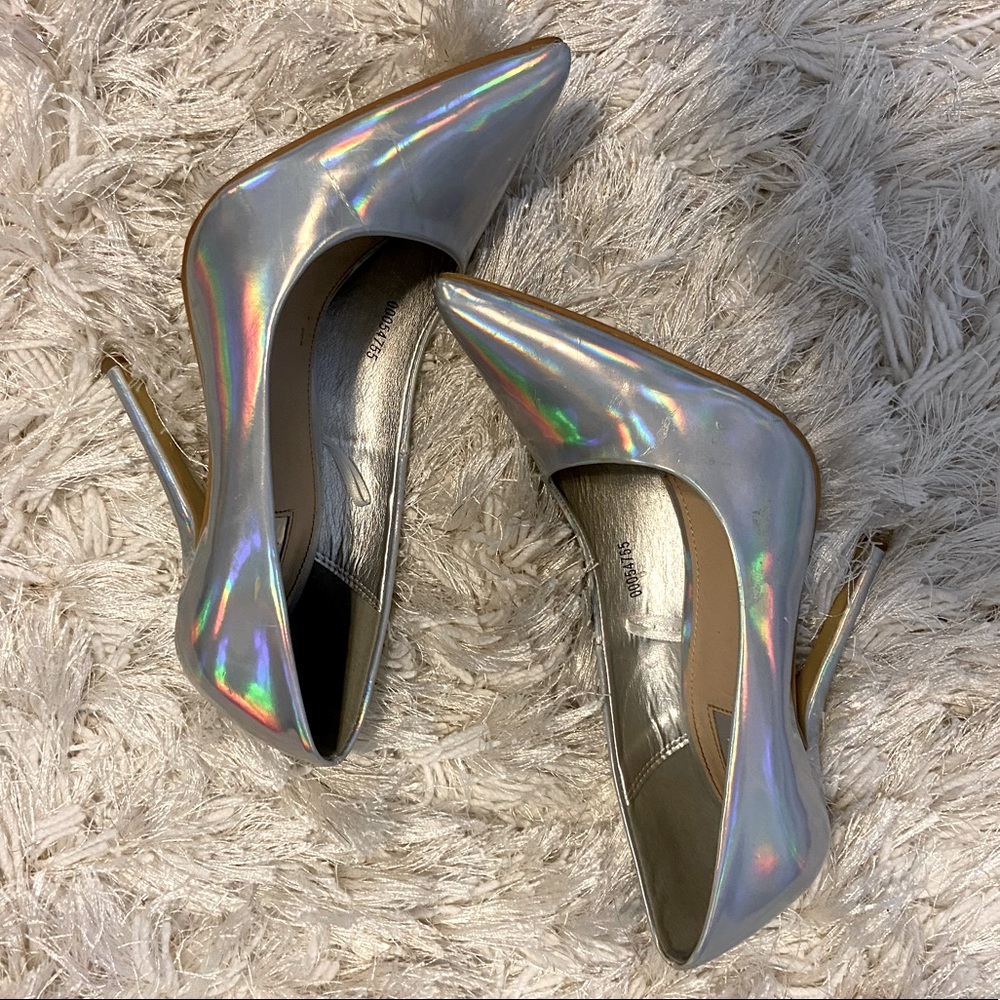 Chrome Pointed Toe Heels